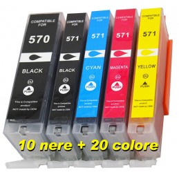 Kit 30 cartucce compatibili Canon 570-571 - MG 5700 - 6800 -