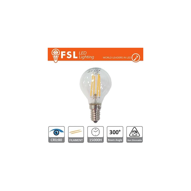 Lampada Filamento Sfera - 4W 2700K E14 400LM