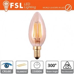 Lampada Oliva Filamento Ambra - 4W 2200K E14 330LM