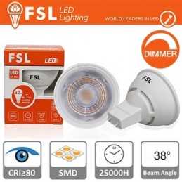 GU10 Lampadina LED - 6,5W 3000K 500LM 38° CRI80 Dimmerabile