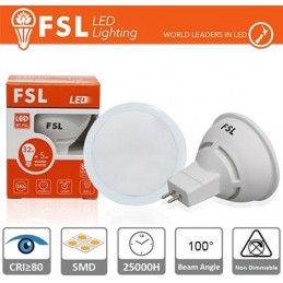 MR16 Lampadina LED - 6W 4000K 510LM 100º CRI80  DC 12V